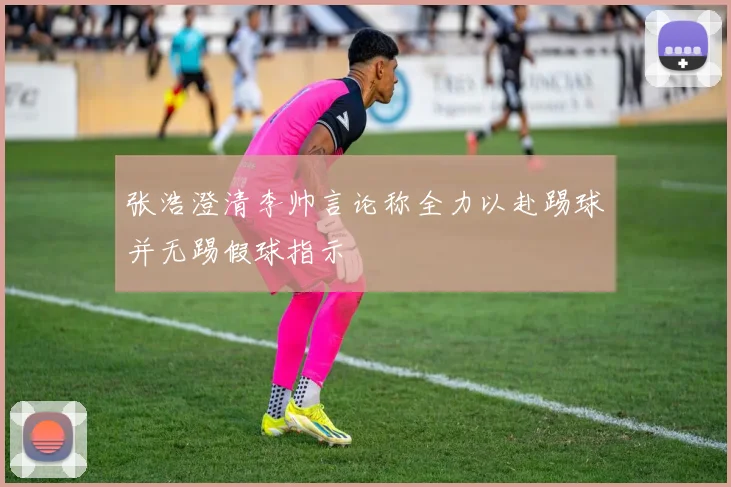 张浩澄清李帅言论称全力以赴踢球并无踢假球指示